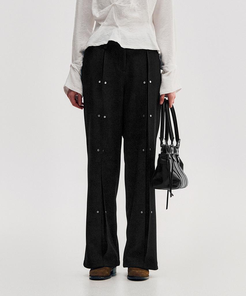 Kimjisu Pleated Snap Pants _ Black