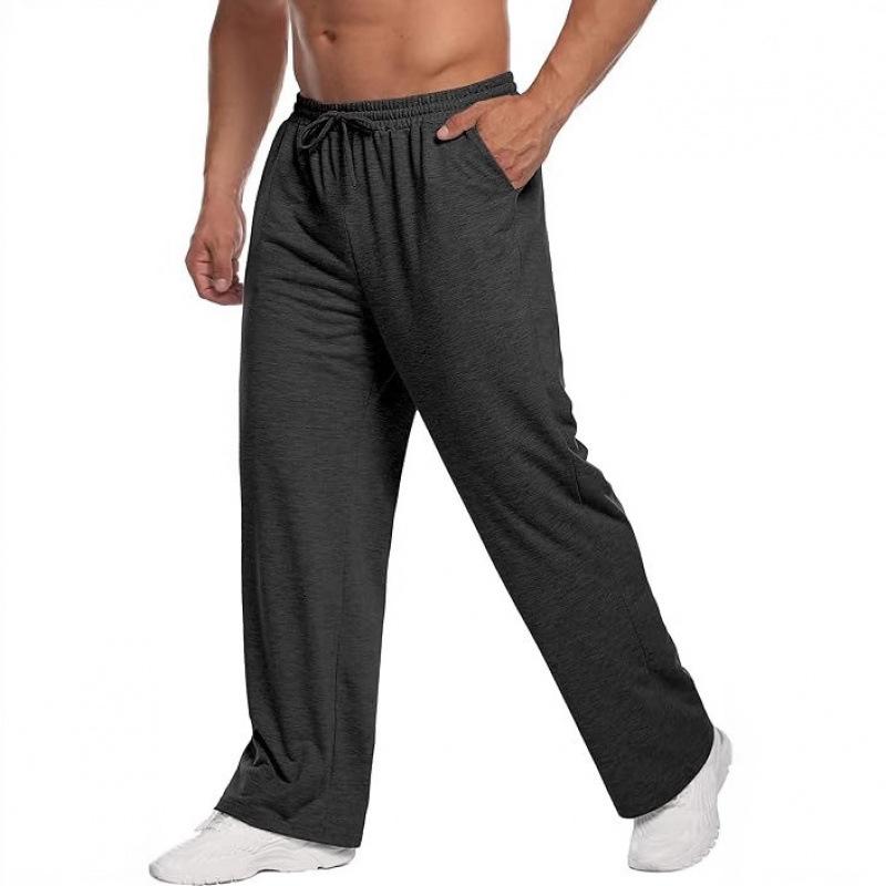 Men's Open Straight Fitness Sports Pants Casual Pants with Pockets