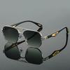 Vintage Square Sunglasses Men Classic Double Bridge Gradient Shades Trendy Retro Designer Anti Glare Eyewear