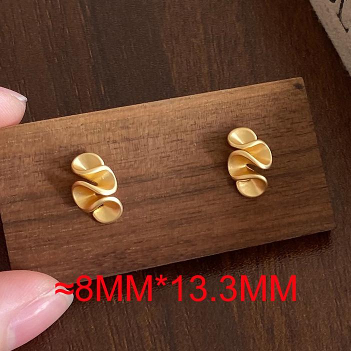 Real 925 Silver 18K Gold Twisted Flower Stud Earring for Women Minimalist Personality Fine Jewelry Trendy Accessory