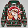 Hip Hop Pop Music Funny Rock on Santa Claus Hoodie for Women Personality Streetwear Pullover Hoodie Holiday Party Fashion New 2026