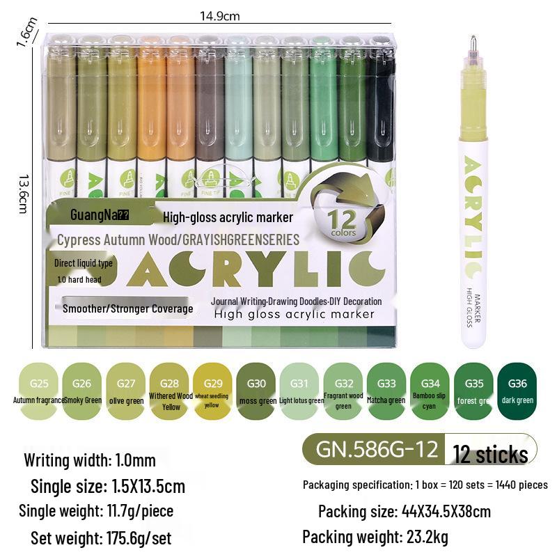 

Acrylic Marker Pen: Large Capacity, Water-Based, Ideal for Note-Taking, Journaling, Painting, and Graffiti.
