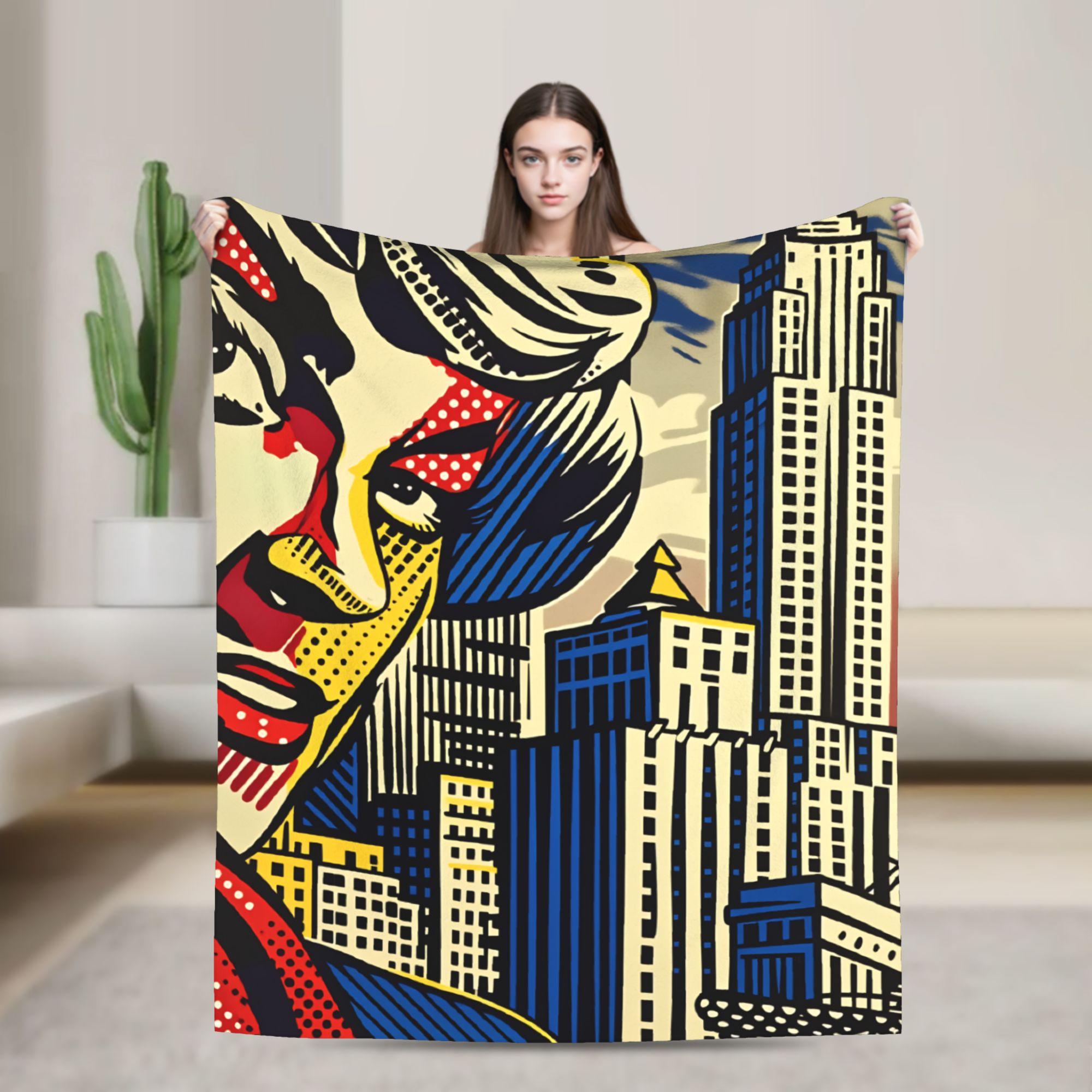 

Roy Lichtenstein Pop Art Blanket Soft Warm Funny Plush Throw Blanket For Couch Bed Camping Flannel Bedspread Bed Cover 130x150cm