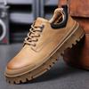 Fashionable Men's Oxford Shoes British Style Leather Casual Shoes Men's Brown Business Shoes Lightweight Breathable