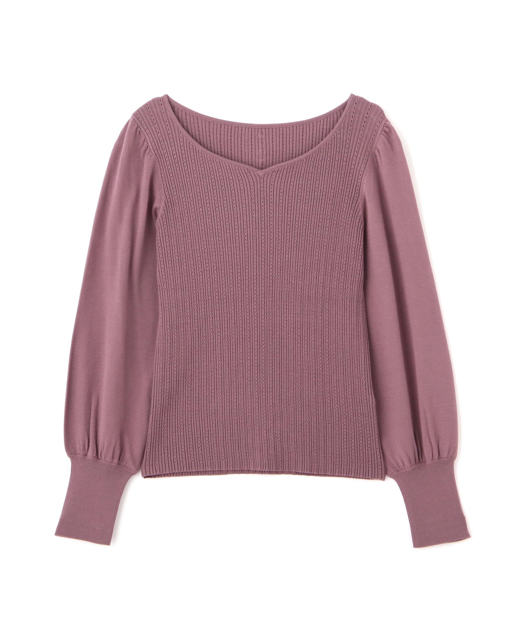 

Proportion Body Dressing Heart Neck Mutton Sleeve Knit Pink Sweater, Web-Exclusive Colors Blue, розовый