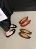 Fashion Gold Metal Decoration Ballet Flats Dance Shoes Casual Female Soft Footwear Lady Fashion Elastic Band Women Flats Slip On Shoes