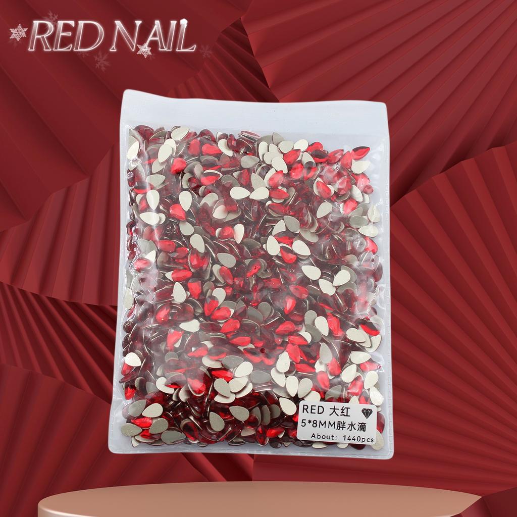 Pachet întreg de Crăciun de Anul Nou, mic, mare, roșu, fund plat, formă specială, diamant, artă pentru unghii, ornament pentru unghii, diamant roșu în formă specială