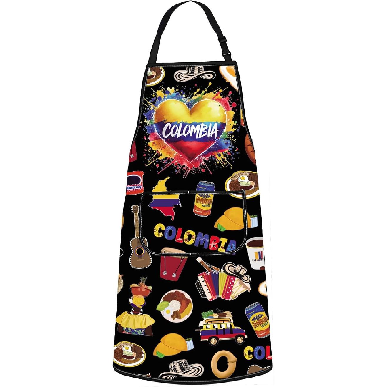 G2TUP Colombia Aprons With Pocket Colombian Cooking Apron Colombian Flag Apron Colombiana Kitchen Gift Colombia