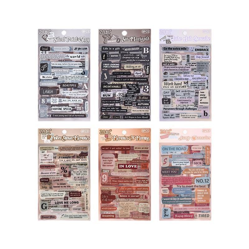Innisfree Retro Journal Heartfelt Words PET Sticker Pack - Waterproof DIY Letters