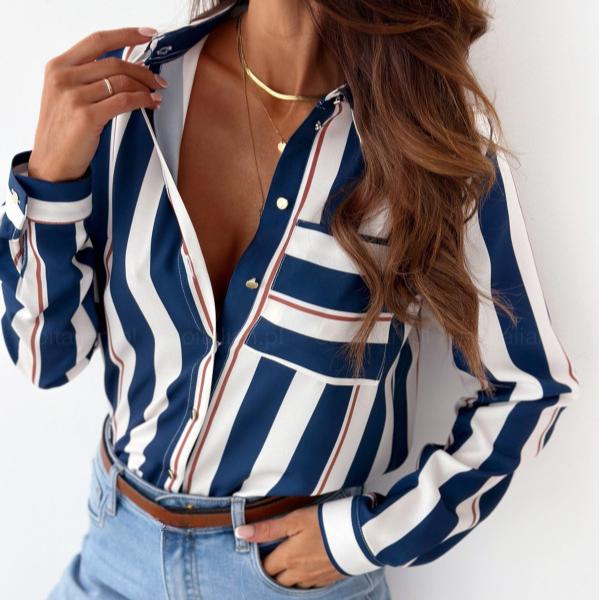 BITCED Women's Autumn Fashion Long Sleeve V-Neck Ladies Shirt Blouse