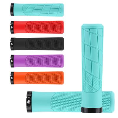 Rubber Handlebar Grips Folding Balance Bike Grips Shockproof Non-slip Mountain Bicycle Grip Aluminum Alloy Lock On MTB Cuffs
