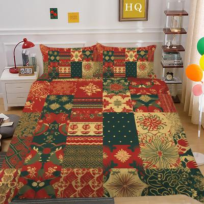 Weihnachtsdruck 3D-Druck Polyester Kissenbezug Bettbezug Zwei- oder Dreiteiliges Set