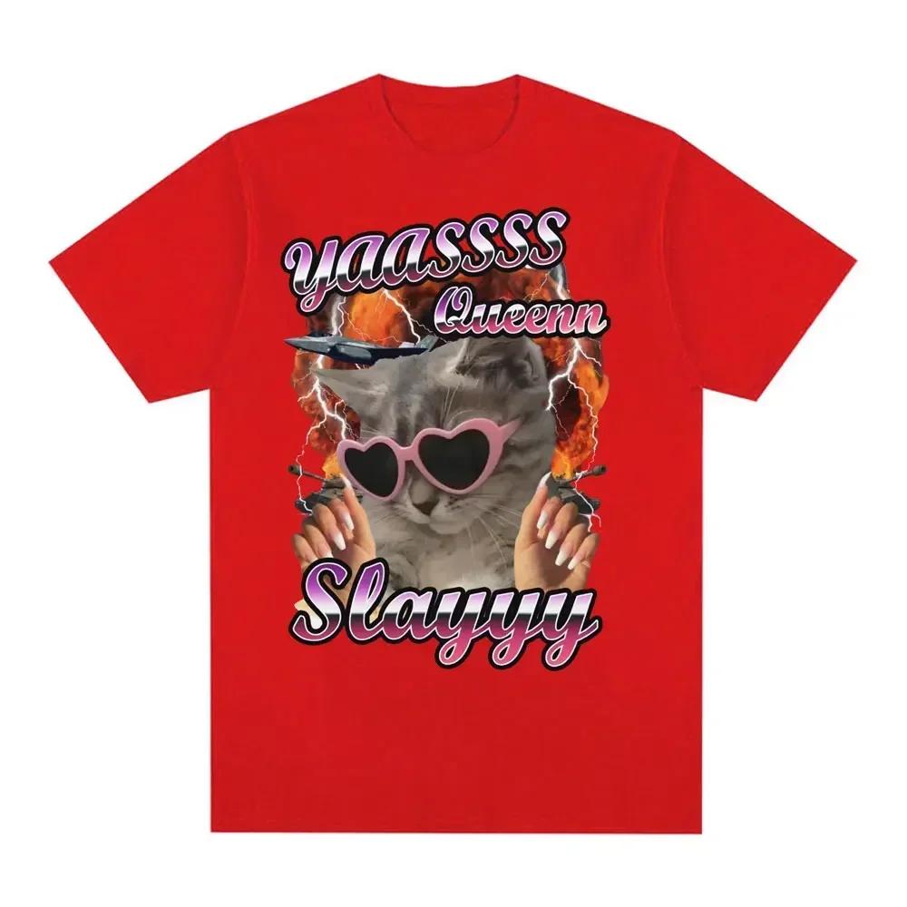 

2026 Yas Queen Slay Fun Cat Enthusiast Tshirt Women Unisex Fashion Cute Short Sleeve Casual Tshirt Fashion Harajuku Tshirt S