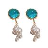 High-End French Luxury Silver Resin Tassel Earrings with Elegant Design Sense