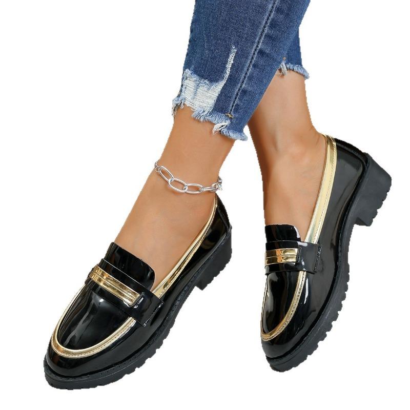 New Large-sized Women's Shoes: Thick-soled, Slimming, Low-top Loafers, Low-heeled, Lazy Single-leg Shoes