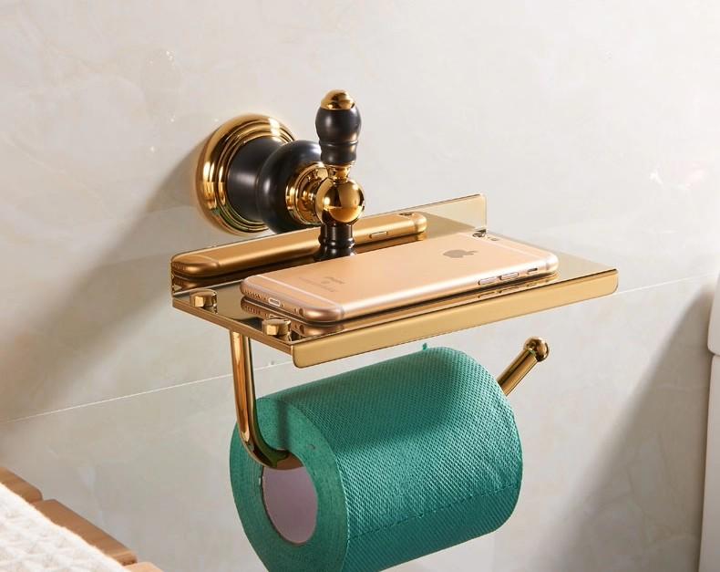 Brass Jade Towel Rack Gold Bathroom Shelf,Soap Holder Towel Rods,Towel Hanger Paper holder,Toilet Brush Holder Bathroom Hardware