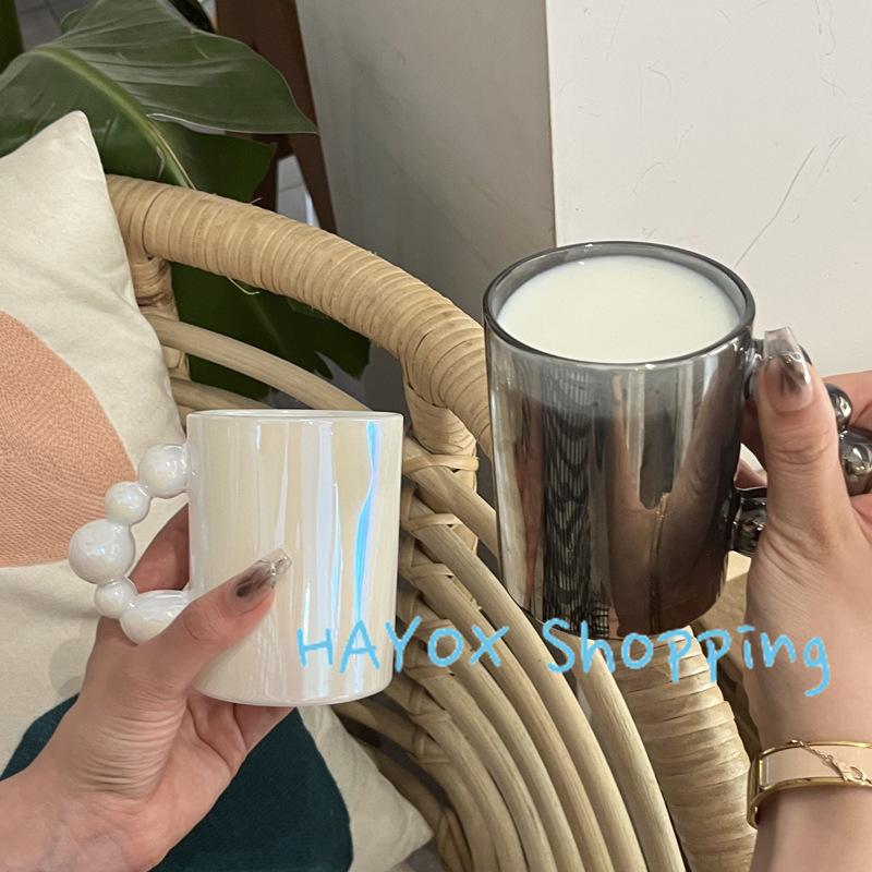 Creative Heat-Resistant Clear Glass Cup European Style Handle Mug for Coffee Latte Milk Cocktail Elegant Gift for Friends