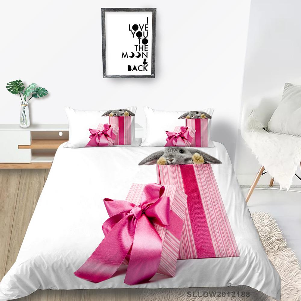 Rabbit Series 3D Digital Printing Bedding Three-Piece Polyester