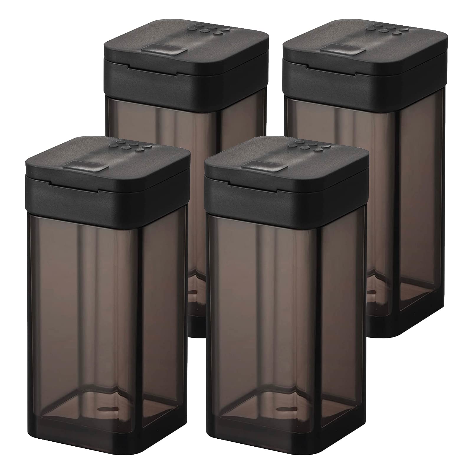 

Yamazaki Jitsugyo Spice Bottle Tower L of Sliding Seasoning Container Tower Black 5826 x 4 [Set 4] Open/Close чорний