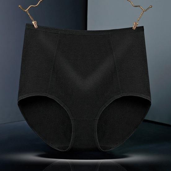 Women High Waist Cotton Underwear Tummy Control Solid Color Stretch Breathable Ladies Full Coverage Brief Panties Underpants