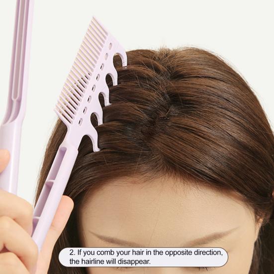 2-In-1 Hair Comb with Long Handle V-shaped Fluffy Hair Comb Anti-static Thin Thick Curly Long Hair Comb Women Hair Styling Detangling Comb