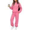 Women's Lined Hoodie and Jogger Pants 2 Piece Set, Casual Drop Shoulder Outfit