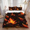 3pcs Flame Dragon Bedding Set, Includes 1 Comforter + 2 Pillowcases, Without Pillow Inserts, Soft Comfortable, Lightweight Breathable, Print