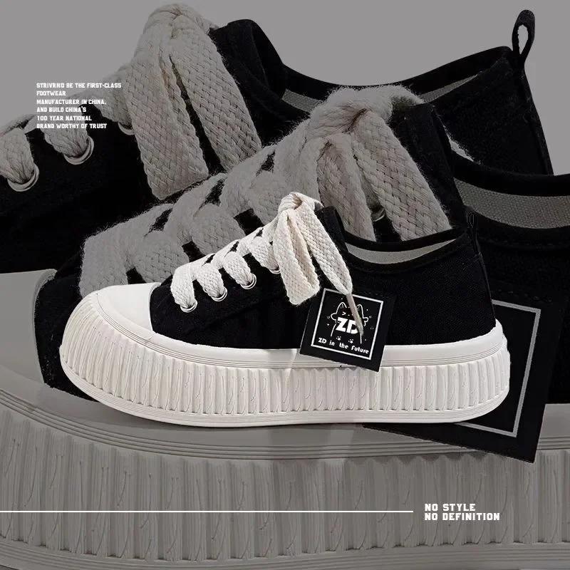 Sneakers Women Shoes for Woman Thick Soled Canvas Shoes 2025 New Trend Lady Breathable White Trainers Student Casual Board Shoes