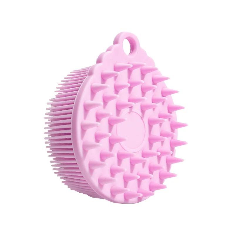 Exfoliating Silicone Body Brush,2 in 1 Bath and Shampoo Brush,Wet and Dry Scalp Massager,Premium Silicone Loofah,Lathers Well