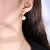 Huitan Chic Imitation Pearl Dangle Earrings Women Eternity Love Earrings with Cubic Zirconia Luxury Gold Color Female Jewelry