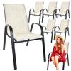Metal Garden Chairs for Balcony Terrace Garden Furniture Set Beige X6