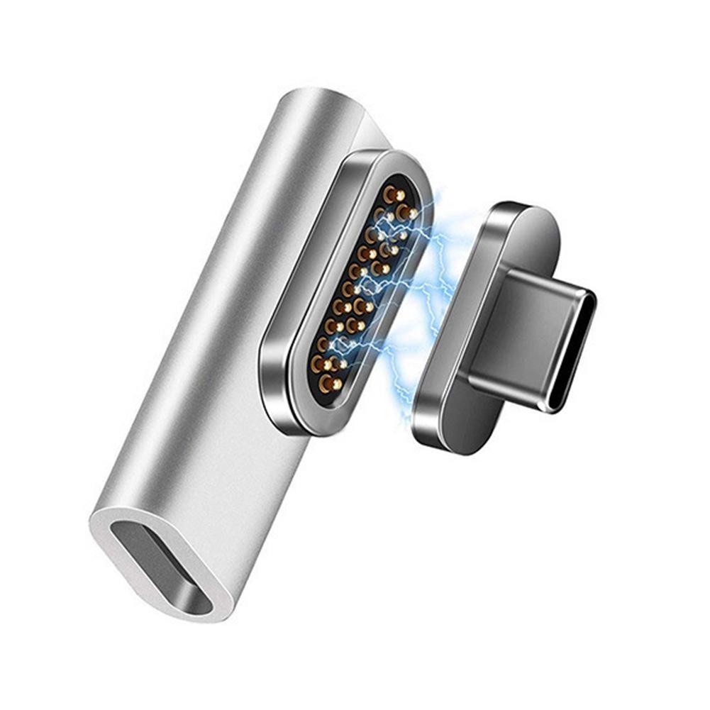 

Magnetic Type-C 3.1 USB C Adapter 20Pin Notebook Laptop PD Charging Converter for MacBook/Huawei серебряный