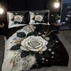 3pcs rose pattern bedding set, for women and adult's bedroom, 1*quilt cover+2*pillowcase, for single, queen bed