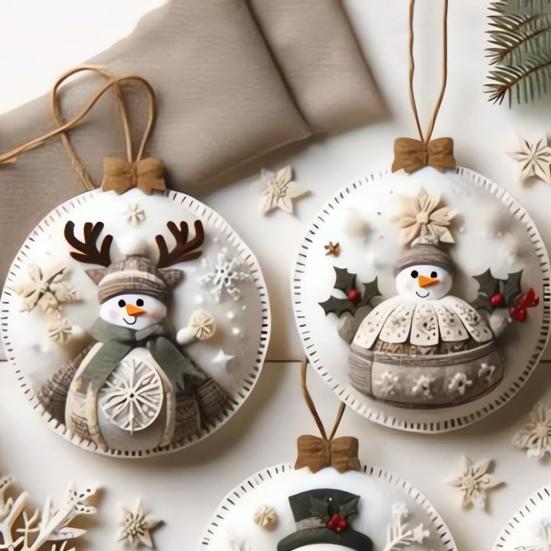 DIY Christmas Felt Patch Kit Holiday Craft Set with Pre-Cut Felts Sheet Handmade Fabric Sewing Crafting Supplies for Tree Home Decor