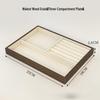 Walnut Grain Jewelry Tray with Large-Capacity Multi-Compartment for Rings, Necklaces, and Earrings