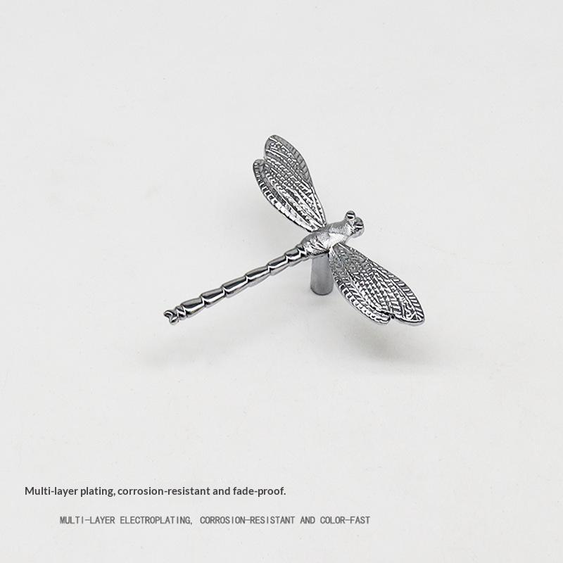 1Pcs Retro Dragonfly Shape Cabinet Drawer Knobs Vintage Metal Furniture Handles For Wardrobe Closet Drawer Hardware Decor