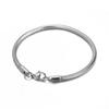 Men Bracelet Thick Hollow Chain with Lobster Clip Solid Color Polished Stainless