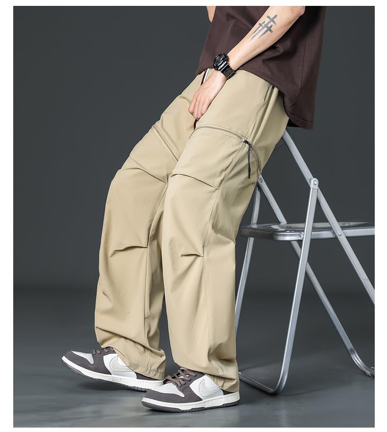 Men's 2-Way Cargo Pants, Outdoor Wear, Removable, Quick-Drying, Water-Repellent, Breathable, Trekking Pants (JP, Alphabet, 2XL, Khaki)