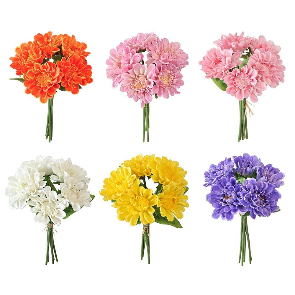 5 Heads Daisy Artifcial Flower Multicolor Floral Arrangement Simulation Sunflower Daisy Photo Props PU Lifelike Flower