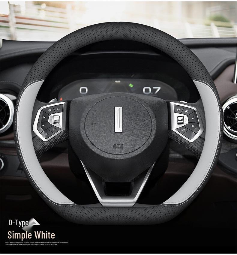 Ultra-Thin Genuine Leather Steering Wheel Cover for Wey Gaoshan Lanshan Mocha VV7 VV5 - All-Season, Universal Fit