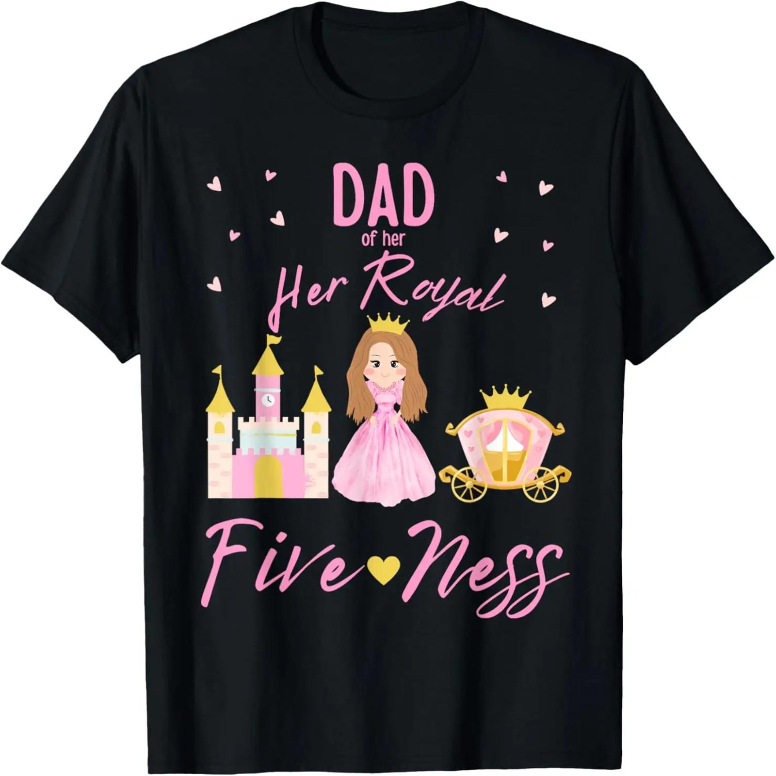 

Dad 5th Birthday Her Royal Fiveness Princess Matching T-Shirt XXXXXL чёрный