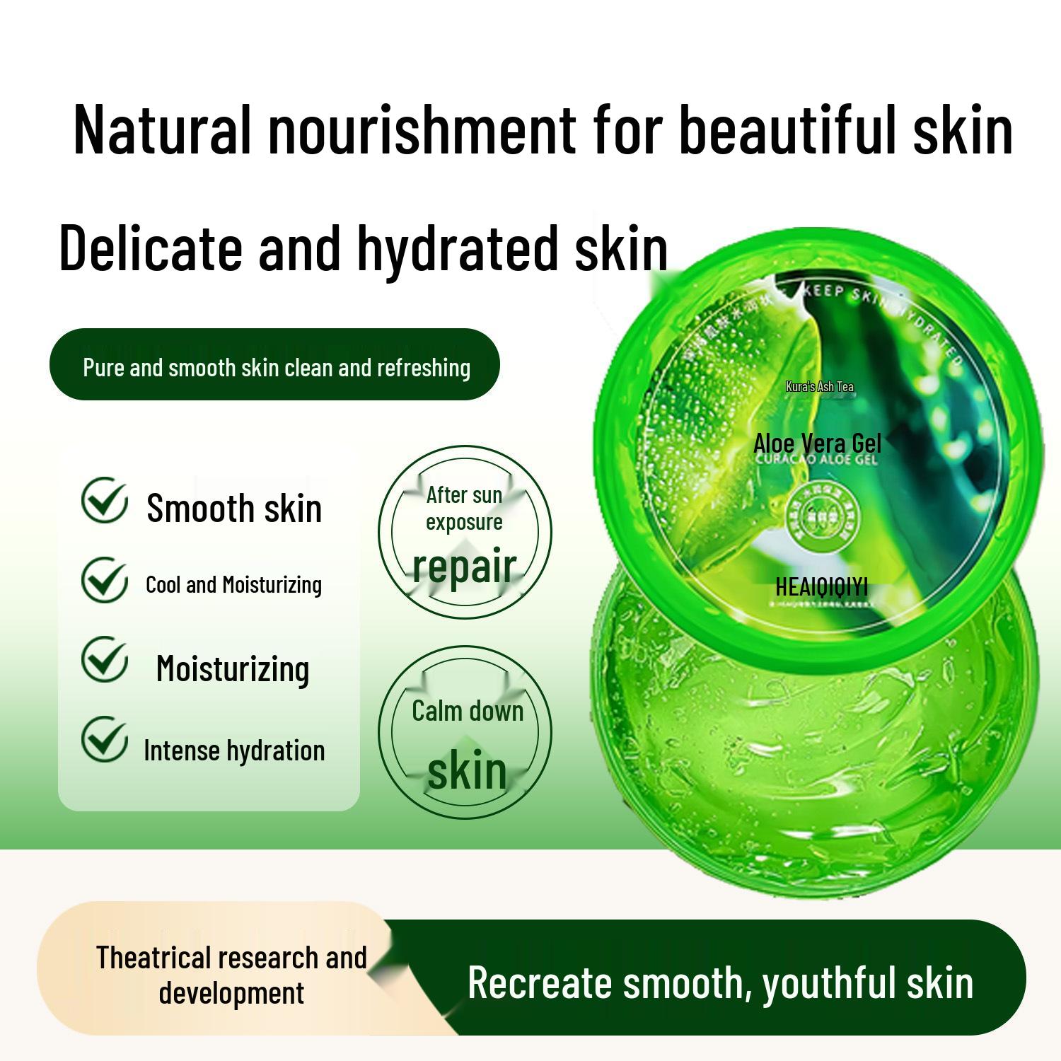 

Curaçao Aloe Vera Gel - Soothing & Hydrating After-Sun Repair, 99% Aloe Vera