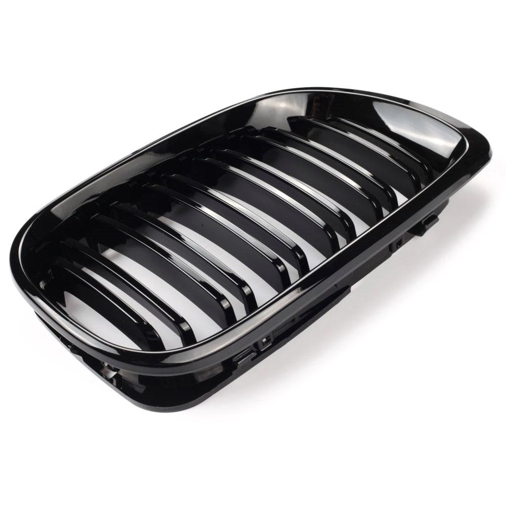 1 para przedni grill nerkowy samochodu czarny błyszczący podwójna listwa maskownica do BMW serii 3 E46 2002-2005 kratka wyścigowa wymiana samochodu
