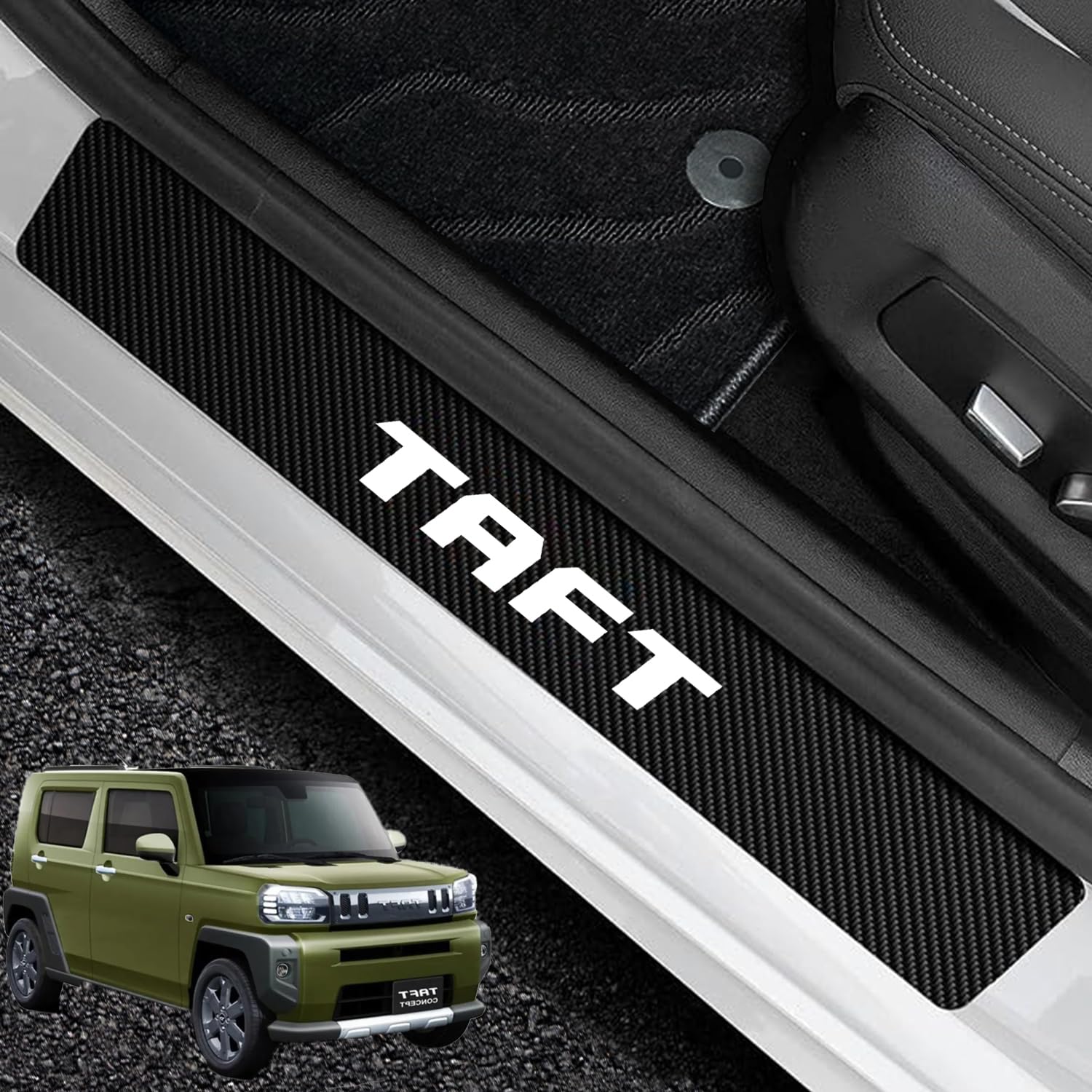 

YUYUWA TAFT JA/JB Series/JC Series Car Side Step Guard, Carbon Fiber Texture, Side Step