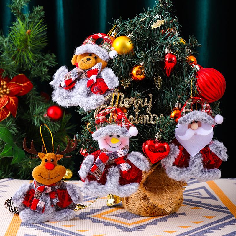 Décorations de Noël, pendentifs en tissu, pendentifs pour sapin de Noël, cadeaux pendentifs poupée Père Noël