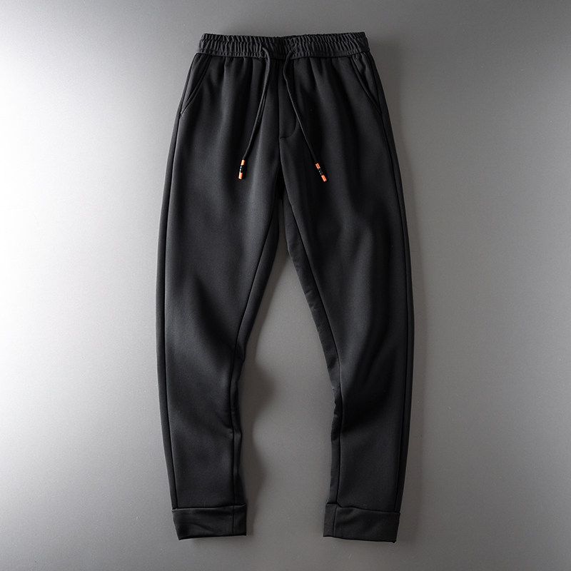 Foreign Trade Tail Order Thick Lambskin Export Sports Pants Black 3XL