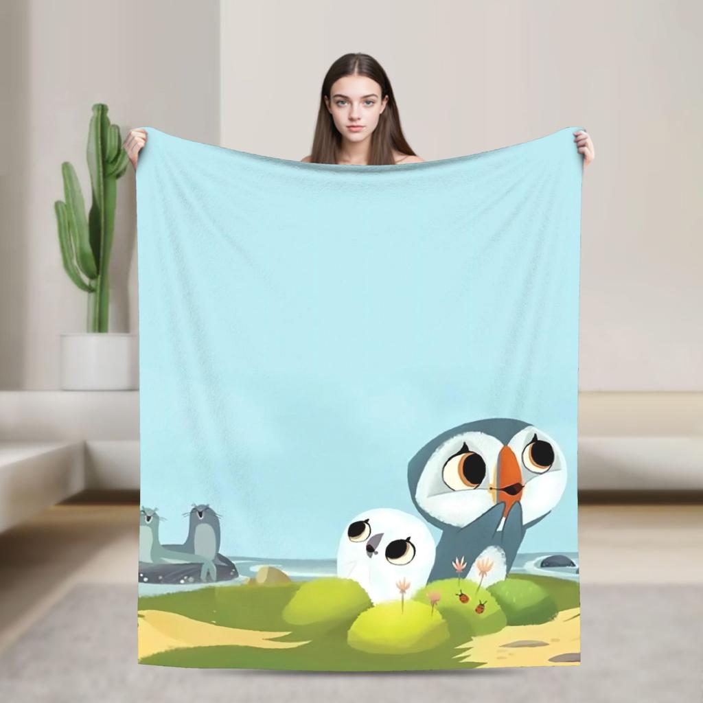 Puffin Rock Decke Qualität Superweich Tagesdecke Winter Kinder Heimdeko Mode Tagesdecke