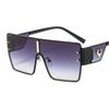2024 Newest High Fashion Custom Logo Men Women Uv400 Gafas De Sol One-Piece Huge Square Frame Sunglasses