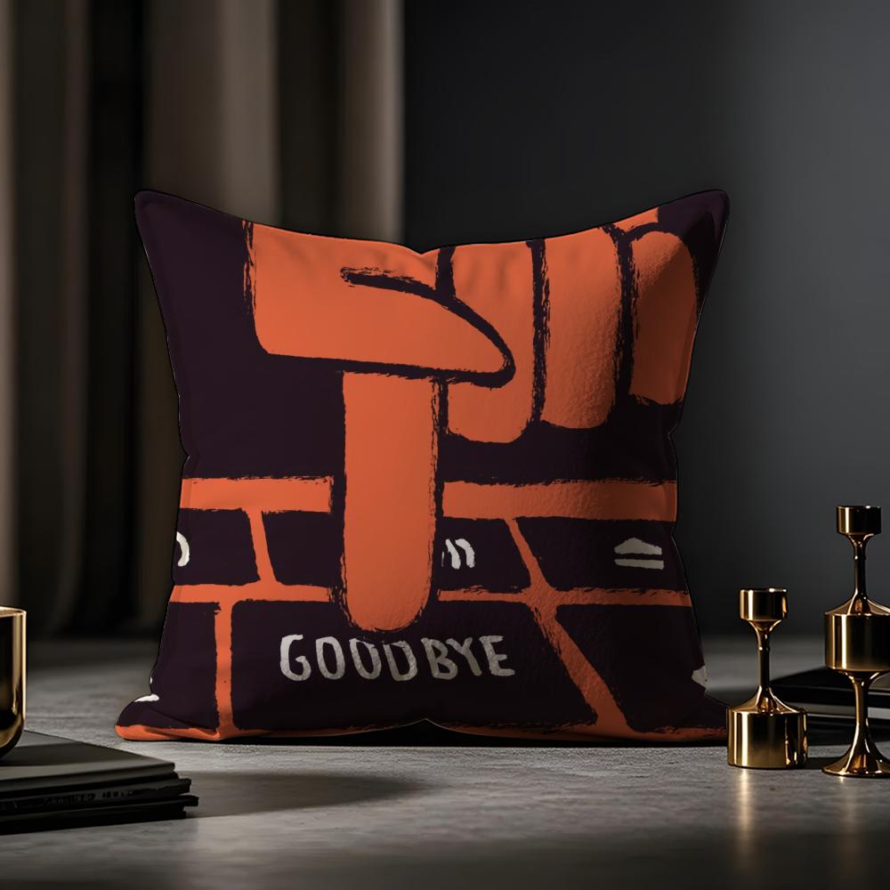 

Aesthetic Art J-Jean-Jullien Cushion Cover Anti-dustmite Pillowcase Invisible Zipper Silky Short Plush Sofa Cushion Cover 30X30cm