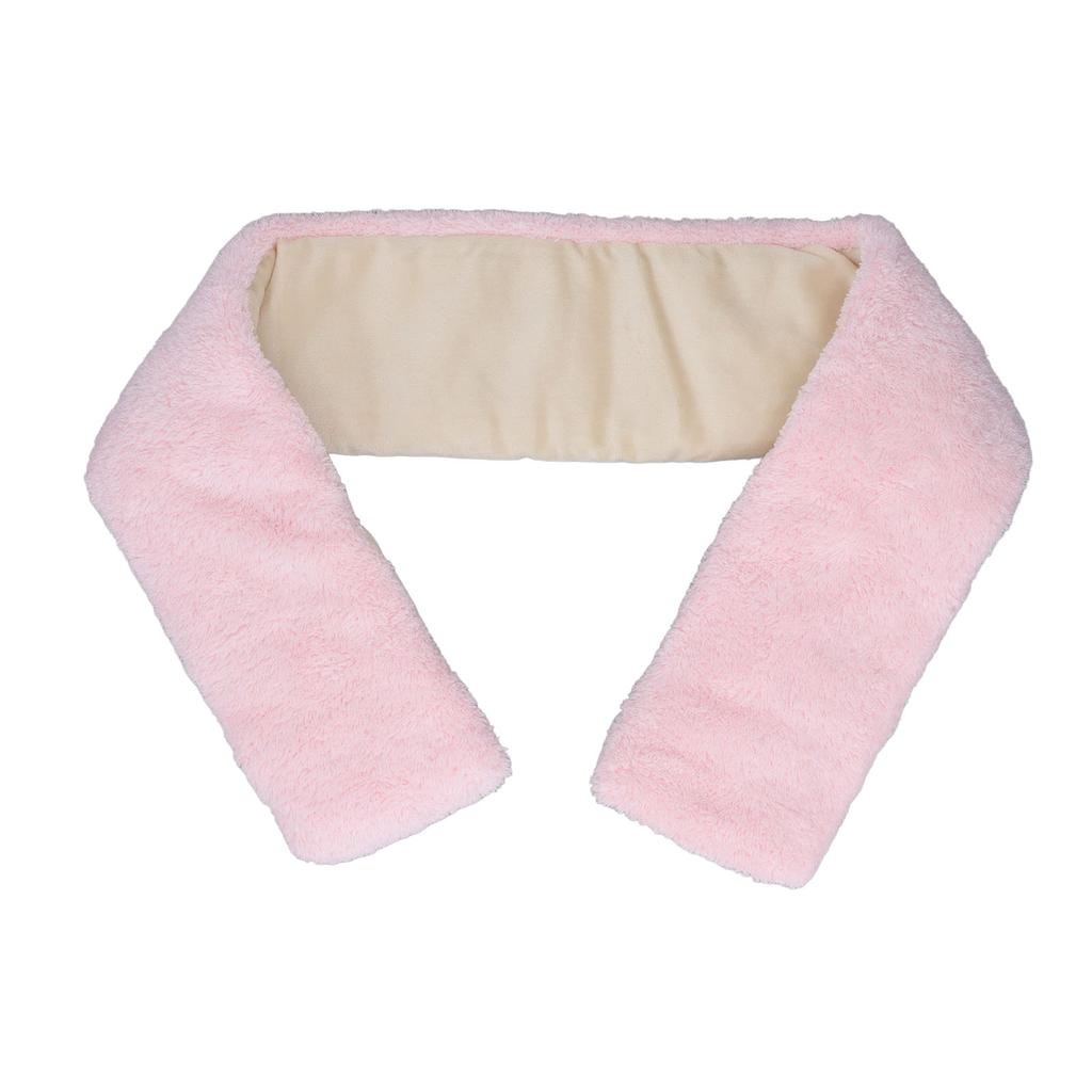 Electric Heating Scarf Evenly Heating Comfortable Skin Friendly Short Plush Pink USB Heated Scarf for Winter